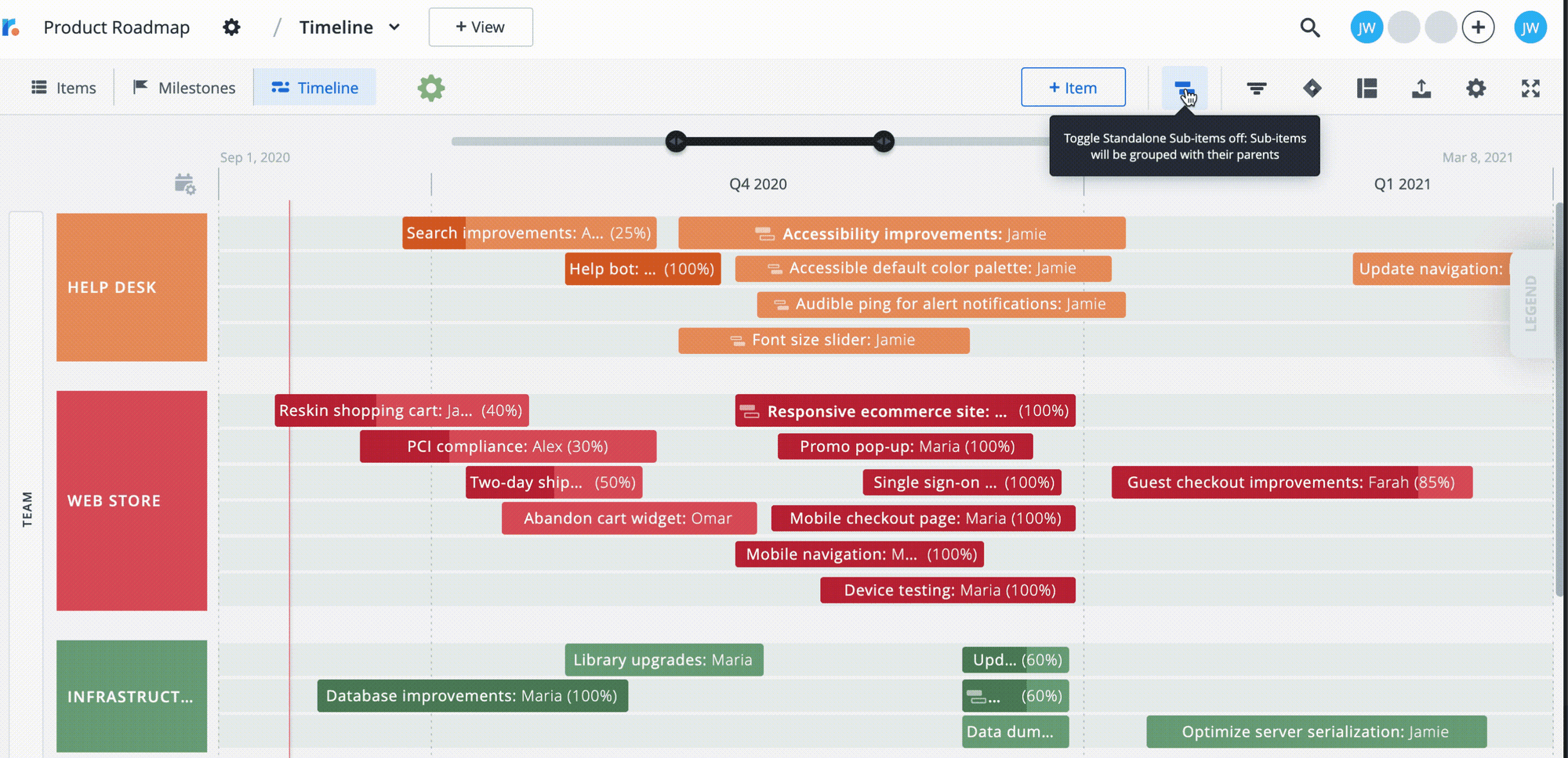 Timeline and Swimlane visualizations UI
