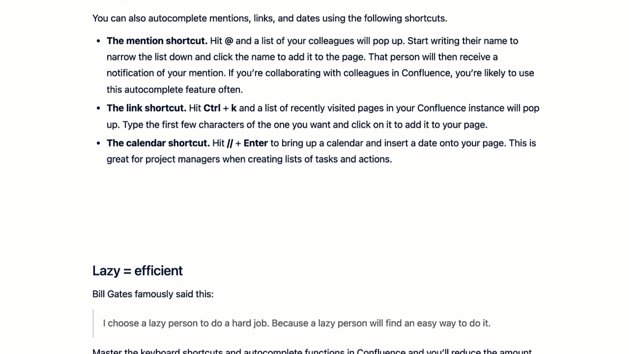 Guide to Confluence Automation and Keyboard Shortcuts | Blog | Tempo